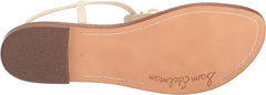 Sam Edelman Gigi Modern Ivory Ankle Strap Open Toe Embellished Thong Flat Sandal