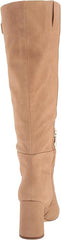 Sam Edelman Faren Golden Caramel Squared Toe Block Heeled Knee High Fashion Boot