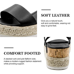 Athlefit Espadrilles Sandals Ankle Strap Wedge Open Toe Platform Sandals 6.5