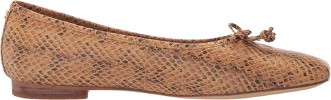 Sam Edelman Meadow Wheat Leather Slip On Bow Detailed Squared Toe Ballet Flats
