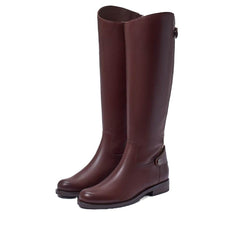 Sam Edelman Mikala Terazzo Brown Leather Block Heel Riding Knee High Boots
