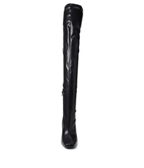 Steve Madden Prowl Black Pull On Squared Fitted Toe Over The Knee Thigh Boots