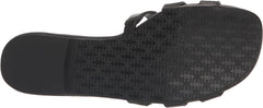 Sam Edelman Bay Radiant Black Leather Embellished Leather Strap Slides Sandals