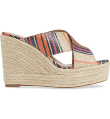 Charles David Leilani Tangerine Espadrille Synthetic Platform Wedge Sandals