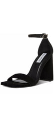 Steve Madden Tiaa Black Nubuck Fashion Two Piece Ankle Strap Dress Sandals