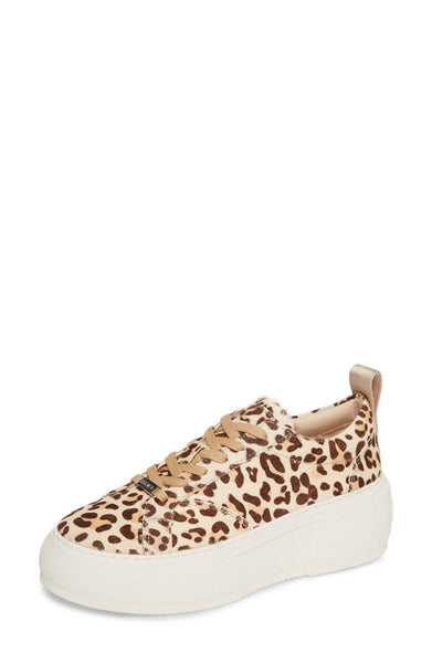 JSlides Women's COURTO Lace-up Round toe Platform Sneaker, NAT LEOPARD PON