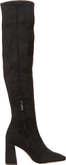 Sam Edelman Cosette Black Suede Square Toe Block Heel Over the Knee Fashion Boot