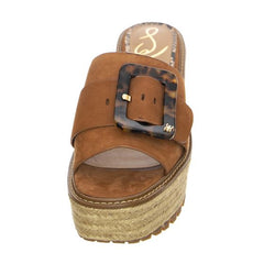 Sam Edelman Livi Luggage Buckle Detail Slip On Open Toe Platform Wedge Sandals