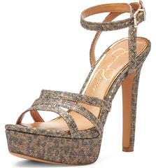 Jessica Simpson Balina Gold Platform Dress High Heel Formal Open Toe Sandals