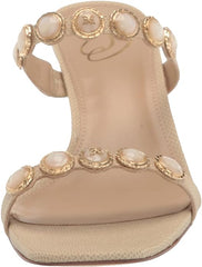 Sam Edelman Palma Banana Cream Squared Open Toe Strappy Kitten Heeled Sandals