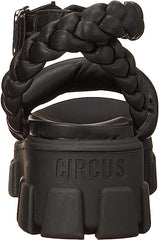 Circus by Sam Edelman Gayle Black Round Toe Ankle Strap Heel Platform Sandals