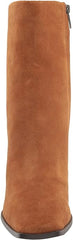 Sam Edelman Ivette Toasted Chestnut Side Zipper Square Toe Block Heel Ankle Boot