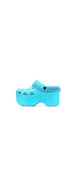 Cape Robbin Gardener Teal Fuzzy Lining Platform Clogs Fashion Comfortable Mules