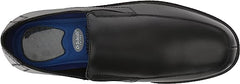 Dr Scholl's Jeff Black Leather Slip On Stacked Heel Rounded Toe Causal Loafers