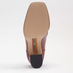 Sam Edelman Jeanette Dark Mocha Leather Square Toe Slip On High Platform Loafers