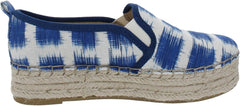Sam Edelman Carrin Blue/Multi Gingham Print Fashion Slip On Platform Rounded Toe Shoes