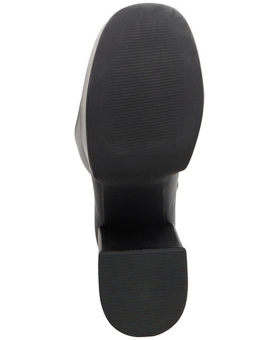Steve Madden Cray Black Squared Toe Pull On Block Heel Knee High Stretchy Boots