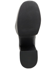 Steve Madden Cray Black Squared Toe Pull On Block Heel Knee High Stretchy Boots