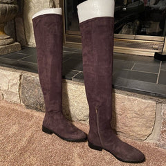 Vince Camuto Hailie Dark Slate Grey Pointed Toe Over The Knee Suede Boots