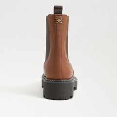 Sam Edelman Laguna Tawny Brown Rounded Toe Pull On Chelsea Ankle Combat Boots