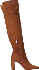 Jessica Simpson Akemi Tobacco Faux Suede Knee High Side Zipper Block Heel Boots
