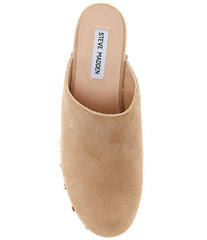 Steve Madden Brooklyn-1 Taupe Suede Fashion Embellished Platform Rhinestone Clog