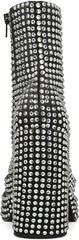 Steve Madden Cobra Black Rhinestone Platform Block High Heel Fashion Ankle Boots
