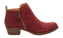 Lucky Brand Women's Basel Sugar Red Low Cut Ankle Booties