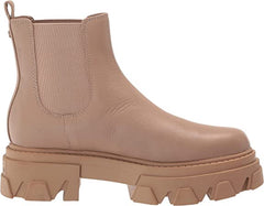 Sam Edelman Daelyn Sesame Chunky Heel Rounded Toe Pull On Combat Ankle Boots