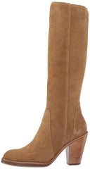 Lust For Life Jordan Boot Tan Suede Chunky Heel Knee High Black Heel Boots