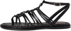 Sam Edelman Raye Black Open Toe Strappy Gladiator Ankle Strap Flat Sandals
