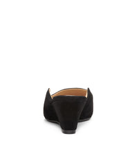 Aerosoles Encircle Black Wrapped Wedge Slip On Platform Mule Sandals
