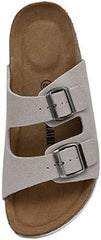 Cushionaire ladies slip on sandals adjustable buckles