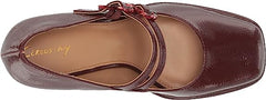 Circus By Sam Edelman Pepper Red Currant Square Toe Buckle Vamp Strap Heel Pumps