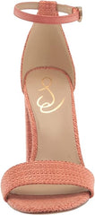 Sam Edelman Yaro Stucco Pink Ankle Strap Open Rounded Toe Block Heeled Sandals