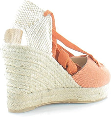 Sam Edelman Margherita Burnt Orange Tie Up Wedge Heeled Espadrilles Sandals