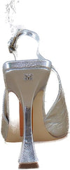 Sam Edelman Odette Soft Silver Fashion Buckle Pointed Toe Slingback Stiletto Pumps