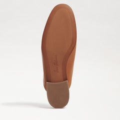 Sam Edelman Linnie Saddle Leather Chain Embellished Slip On Almond Toe Flat Mule