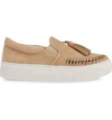Aztec Sand Nude Leather Loafer White Platform Tassel Fashion Sneaker
