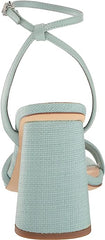 Sam Edelman Kia Tide Blue Squared Open Toe Ankle Strap Block Heeled Sandals