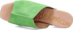 Sam Edelman Josselyn Lime Squared Open Toe Slip On Studded Block Heel Sandals