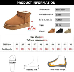 NOALED Cozy Chestnut Fashion Pull On Faux Fur Platform Winter Ankle Boots 41