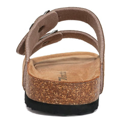 Torotto Mens Slides with Cork Footbed Open Toe Adjustable Webbing Flat Sandals 46