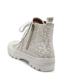 Lucky Brand Eisley Natural White Lace Up High Top Sneaker Combat Lug Sole Boots