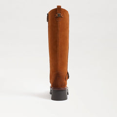 Sam Edelman Carter Stable Brown Buckle Detailed Chunky Heel Knee High Boots