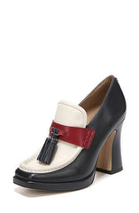 Sam Edelman Jed Baltic Navy/Modern Ivory/Bordeaux Slip On Squared Toe Loafers