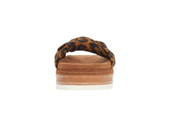Vince Camuto Rareden Platform Slip On Slide Sandal Summer Natural Leopard Mule