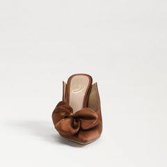 Sam Edelman Azalea Cocoa Bronze Slip On Pointed Toe Bow Detailed Stiletto Pumps