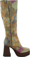 Circus By Sam Edelman Sandy Dark Moss Multi Pull On Knee High Platforms Boots