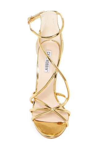 Cape Robbin alza-35 GOLD Strappy High Heel Single Sole Sandals Pumps